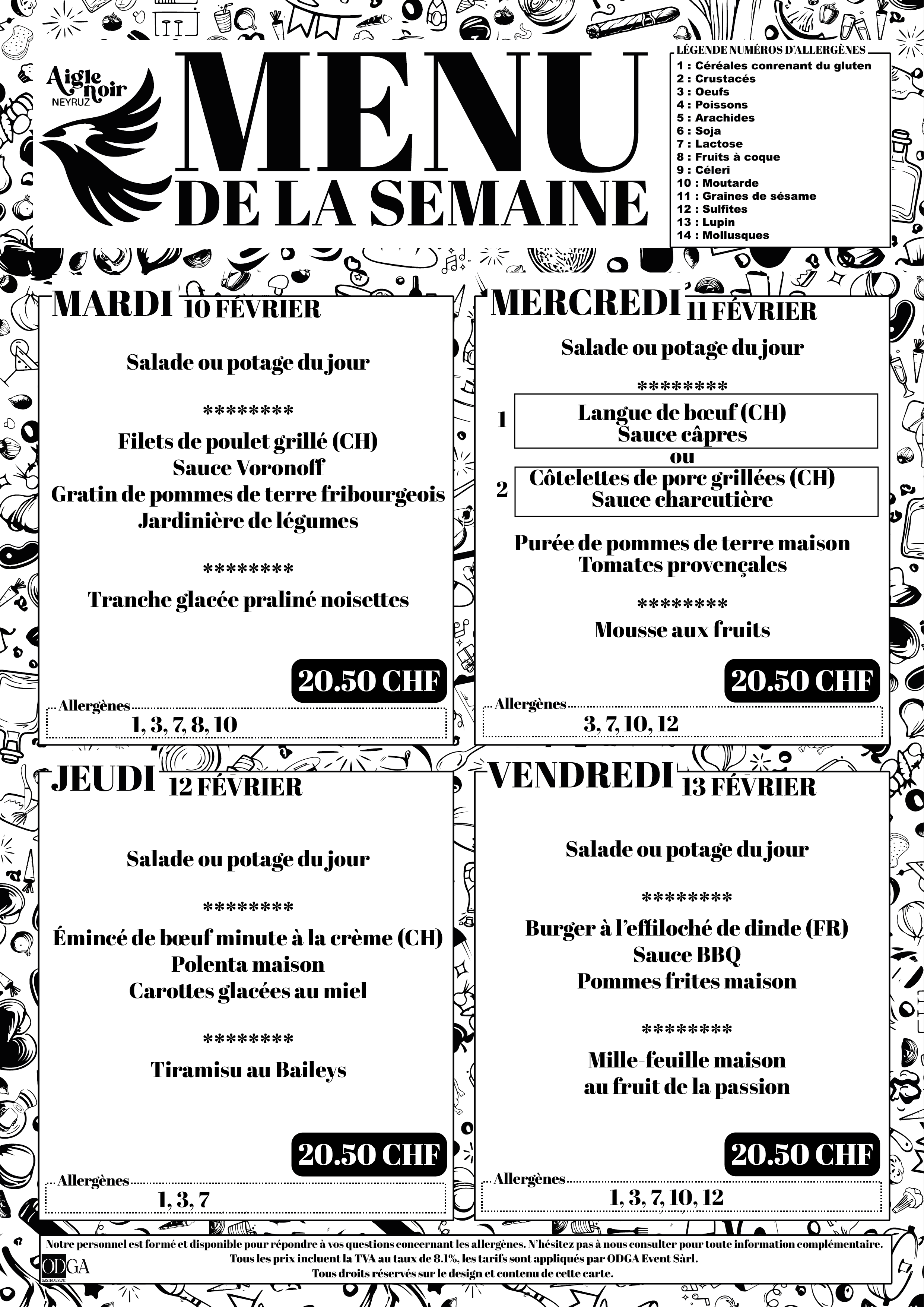 SEMAINE menu février
